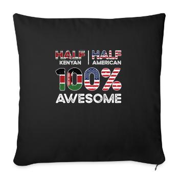 Né Kenyan Kenyan Amérique USA - Housse de coussin décorative 45 x 45 cm - noir - Devant