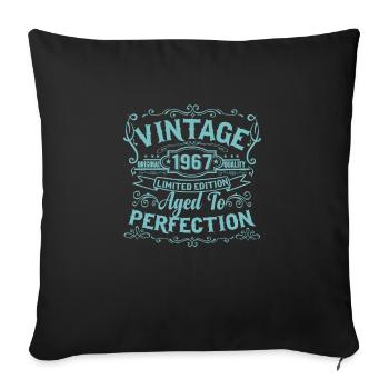 Edition limitée 1967 Vintage. Vieilli à la perfection - Housse de coussin décorative 45 x 45 cm - noir - Devant