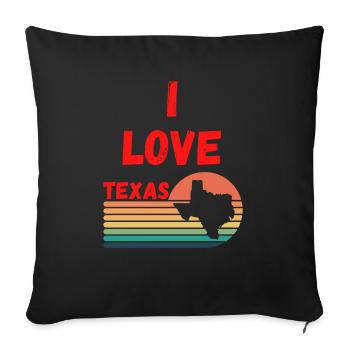 I Love Texas - Sofa pillowcase 17,3'' x 17,3'' (45 x 45 cm) - black - Front