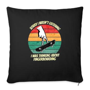 Fingerboarding Shirt, Fingerboard Shirt, Fingerboa - Sofa pillowcase 17,3'' x 17,3'' (45 x 45 cm) - black - Front