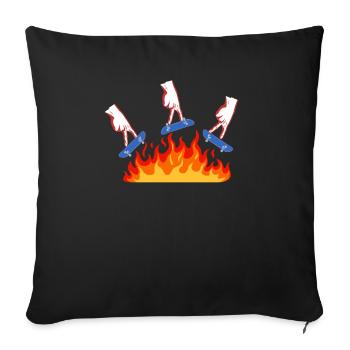 Fingerboarding Shirt, Fingerboard Shirt, Fingerboa - Sofa pillowcase 17,3'' x 17,3'' (45 x 45 cm) - black - Front