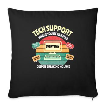 Funny IT Department Shirt, Funny Tech Support Shir - Sofa pillowcase 17,3'' x 17,3'' (45 x 45 cm) - black - Front