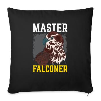 Falconry Bird Ornithology Falcon Master Falconer - Sofa pillowcase 17,3'' x 17,3'' (45 x 45 cm) - black - Front