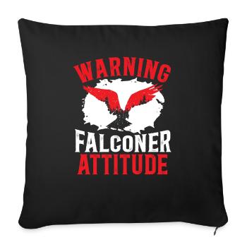Falconry Bird Ornithology Falcon Falconer Attitude - Sofa pillowcase 17,3'' x 17,3'' (45 x 45 cm) - black - Front