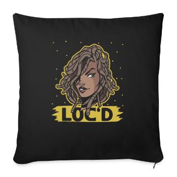 C’est The Locs For Me - Afro Hair Black American - Housse de coussin décorative 45 x 45 cm - noir - Devant