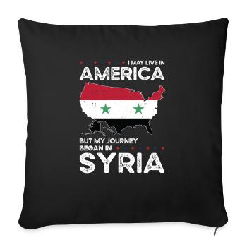 Born Syrian Syria American USA Citizenship - Sofa pillowcase 17,3'' x 17,3'' (45 x 45 cm) - black - Front