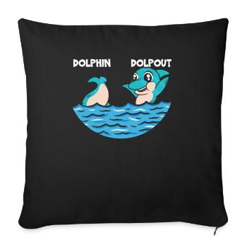 Dolphin Lover Marine Biology Animal sous-marin - Housse de coussin décorative 45 x 45 cm - noir - Devant