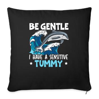 Dolphin Lover Marine Biology Animal sous-marin - Housse de coussin décorative 45 x 45 cm - noir - Devant
