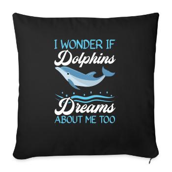 Dolphin Lover Marine Biology Animal sous-marin - Housse de coussin décorative 45 x 45 cm - noir - Devant