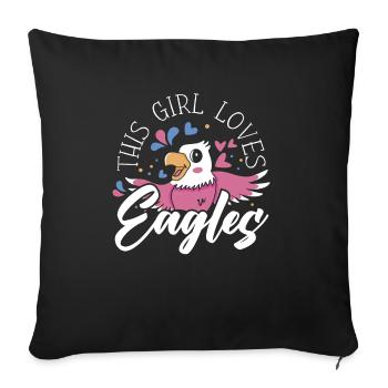 This Girl Loves Eagles Animal Ornithology Eagle - Sofa pillowcase 17,3'' x 17,3'' (45 x 45 cm) - black - Front