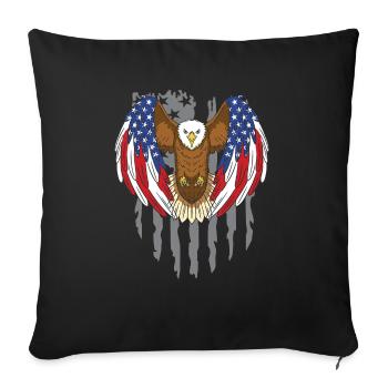 Adler Vogelliebhaber Tier Ornithologie USA Flagge - Sofakissenbezug 45 x 45 cm - Schwarz - Vorne