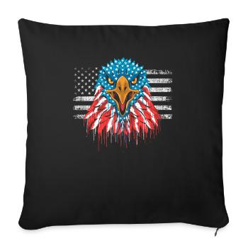 Adler Vogelliebhaber Tier Ornithologie USA Flagge - Sofakissenbezug 45 x 45 cm - Schwarz - Vorne