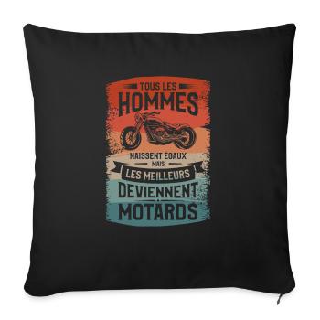 Mais Les Meilleurs Deviennent Motards Moto Motard - Housse de coussin décorative 45 x 45 cm - noir - Devant
