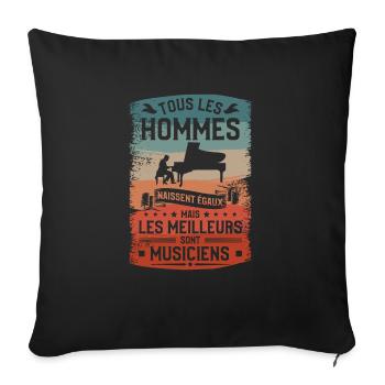 Mais Les Meilleurs Sont Musiciens Musique Musicien - Housse de coussin décorative 45 x 45 cm - noir - Devant