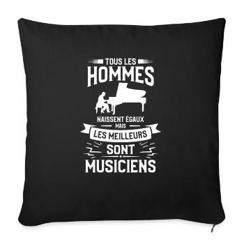 Mais Les Meilleurs Sont Musiciens Musique Musicien - Housse de coussin décorative 45 x 45 cm - noir - Devant