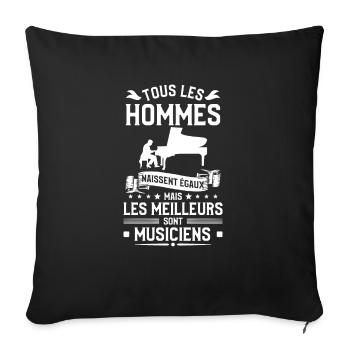 Mais Les Meilleurs Sont Musiciens Musique Musicien - Housse de coussin décorative 45 x 45 cm - noir - Devant