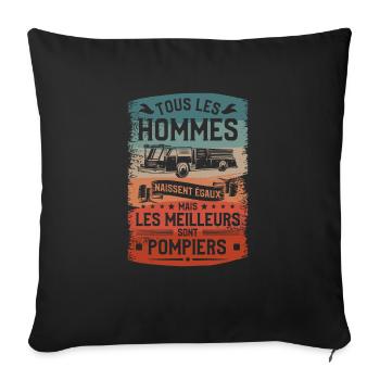 Mais Les Meilleurs Sont Pompiers Pompier - Housse de coussin décorative 45 x 45 cm - noir - Devant