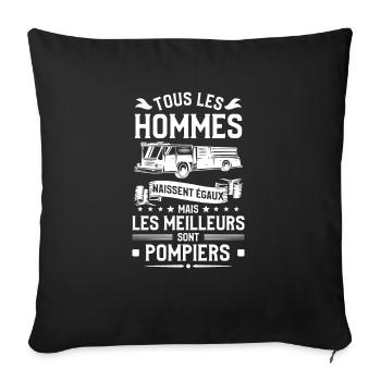 Mais Les Meilleurs Sont Pompiers Pompier - Housse de coussin décorative 45 x 45 cm - noir - Devant