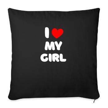 J’AIME MA FILLE - Housse de coussin décorative 45 x 45 cm - noir - Devant