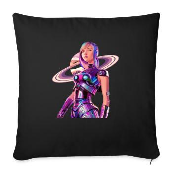 Space Girl 2 - Housse de coussin décorative 45 x 45 cm - noir - Devant