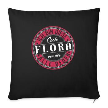 Flora Geschenkidee Geschenk Geburtstag - Sofakissenbezug 45 x 45 cm - Schwarz - Vorne