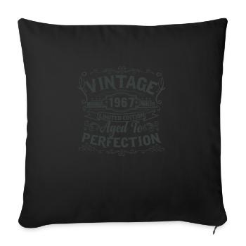 Edition limitée 1967 Vintage. Vieilli à la perfection - Housse de coussin décorative 45 x 45 cm - noir - Devant