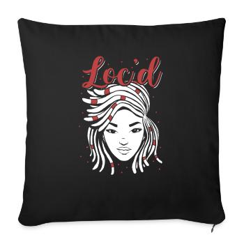 C’est The Locs For Me - Afro Hair Black American - Housse de coussin décorative 45 x 45 cm - noir - Devant