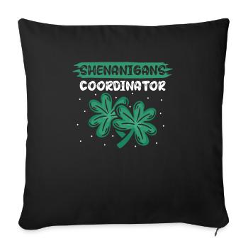 Coordonnatrice de Shenanigan’s de Merry St. Patrick’s - Housse de coussin décorative 45 x 45 cm - noir - Devant