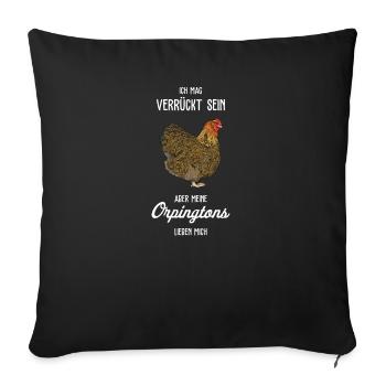 Orpington Hühner I Chicken Geflügel Motiv für - Sofakissenbezug 45 x 45 cm - Schwarz - Vorne