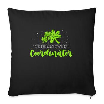 Coordonnatrice de Shenanigan’s de Merry St. Patrick’s - Housse de coussin décorative 45 x 45 cm - noir - Devant