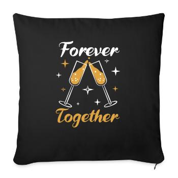 Twin siblings party with glass - Sofa pillowcase 17,3'' x 17,3'' (45 x 45 cm) - black - Front