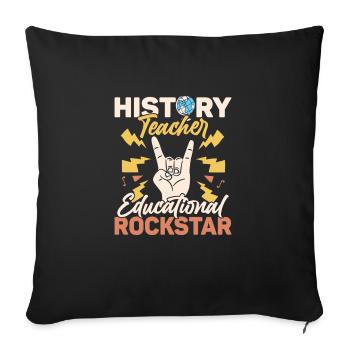 Professeur d’histoire Professeur d’éducation pédagogique - Housse de coussin décorative 45 x 45 cm - noir - Devant