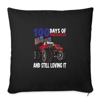100 Days Of Kindergarten Mosnter Trucks - Sofa pillowcase 17,3'' x 17,3'' (45 x 45 cm) - black - Front