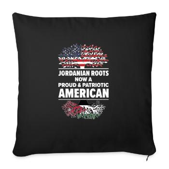 Né Jordanien Jordanien Américain USA USA - Housse de coussin décorative 45 x 45 cm - noir - Devant