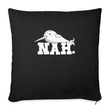 Zögernder Narwal Liebhaber Wassertiere Narwal - Sofakissenbezug 45 x 45 cm - Schwarz - Vorne