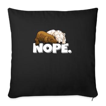 Font Nope Bären Schlafen - Sofakissenbezug 45 x 45 cm - Schwarz - Vorne