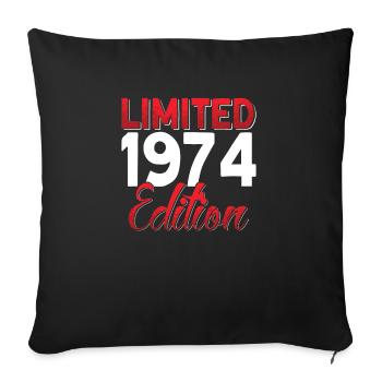 Vintage 1974 Retro Bitrthday Limited Edition - Sofa pillowcase 17,3'' x 17,3'' (45 x 45 cm) - black - Front