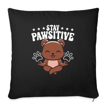 Stay Pawsitive Bear Lover Wildlife Tier Bär - Sofakissenbezug 45 x 45 cm - Schwarz - Vorne