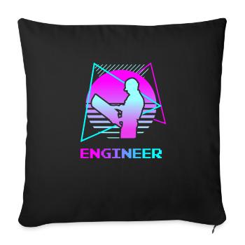 Retro Classic Engineer Engineering - Sofa pillowcase 17,3'' x 17,3'' (45 x 45 cm) - black - Front