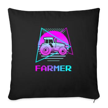 Retro Farmer Farm Farming - Sofa pillowcase 17,3'' x 17,3'' (45 x 45 cm) - black - Front