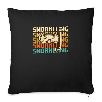 Retro Vintage Classic Snorkeling Snorkeler - Sofa pillowcase 17,3'' x 17,3'' (45 x 45 cm) - black - Front