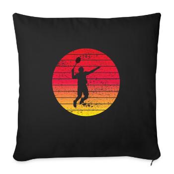 Équipe de badminton Équipe de badminton Fan de badminton - Housse de coussin décorative 45 x 45 cm - noir - Devant