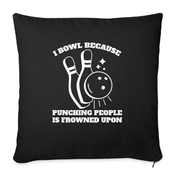 Bowling Bowling Bowling Club Bowling Club - Sofa pillowcase 17,3'' x 17,3'' (45 x 45 cm) - black - Front