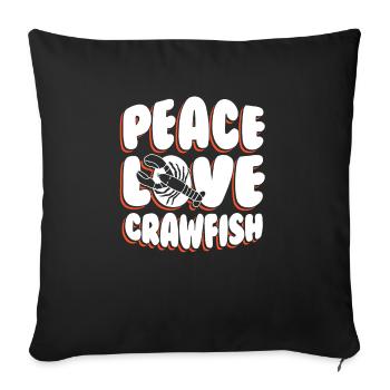 Peace Love Crawfish Shirt Gift - Sofa pillowcase 17,3'' x 17,3'' (45 x 45 cm) - black - Front