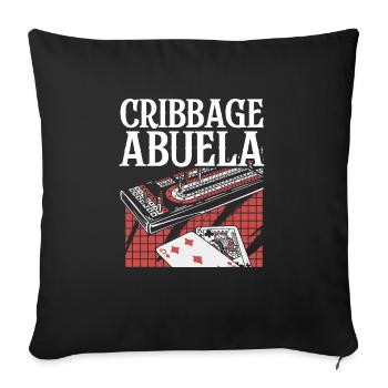 Cribbage Abuela Chemise Grand-mère Grand-mère - Housse de coussin décorative 45 x 45 cm - noir - Devant