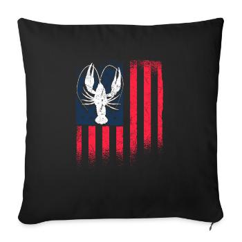 USA Flag America Flag Crawfish Shirt - Sofa pillowcase 17,3'' x 17,3'' (45 x 45 cm) - black - Front