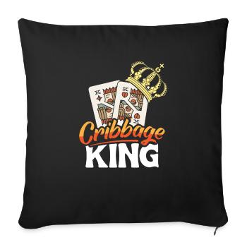 Cribbage King Chemise Cadeau - Housse de coussin décorative 45 x 45 cm - noir - Devant