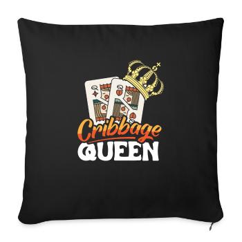 Cribbage Queen Shirt Cadeau - Housse de coussin décorative 45 x 45 cm - noir - Devant