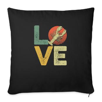 J’adore les écrevisses rétro vintage - Housse de coussin décorative 45 x 45 cm - noir - Devant