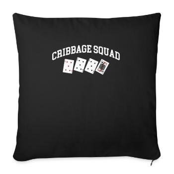 Cadeau de chemise Cribbage Squad - Housse de coussin décorative 45 x 45 cm - noir - Devant